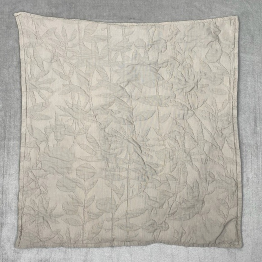 West Elm Euro Sham Handstitched Quilted  26in x26in‎ Gray 100% Cotton